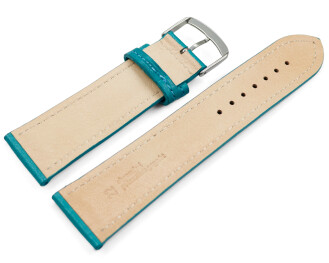 Uhrenarmband türkis vegetabil gegerbtes Leder leicht gepolstert 22mm Stahl