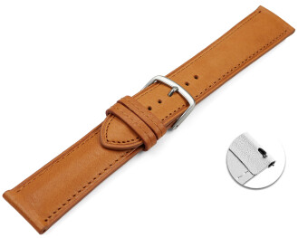 Schnellwechel Uhrenarmband hellbraun vegetabil gegerbtes Leder leicht gepolstert 12mm - 22mm