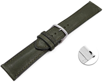 Schnellwechel Uhrenarmband Khaki vegetabil gegerbtes Leder leicht gepolstert 12mm - 22mm