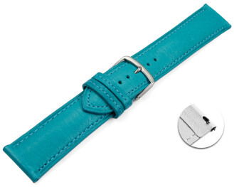 Schnellwechel Uhrenarmband türkis vegetabil gegerbtes Leder leicht gepolstert 12mm - 22mm