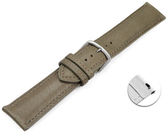 Schnellwechel Uhrenarmband taupe vegetabil gegerbtes Leder leicht gepolstert 12mm - 22mm
