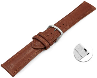 Schnellwechel Uhrenarmband Kastanie vegetabil gegerbtes Leder leicht gepolstert 12mm - 22mm