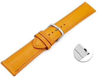 Schnellwechel Uhrenarmband orange vegetabil gegerbtes Leder leicht gepolstert 12mm - 22mm