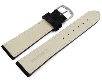 Uhrenarmband schwarz raues Velourleder 18mm 20mm
