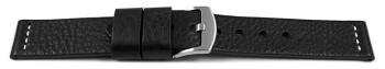 Schnellwechsel Uhrenarmband - Ranger - massives Leder - schwarz XL 22mm Schwarz