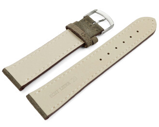 Uhrenarmband Taupe raues Velourleder 18mm 20mm