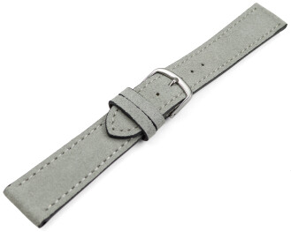 Uhrenarmband hellgrau raues Velourleder 18mm 20mm