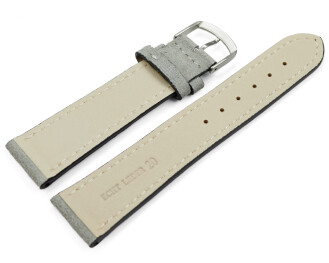 Uhrenarmband hellgrau raues Velourleder 18mm 20mm