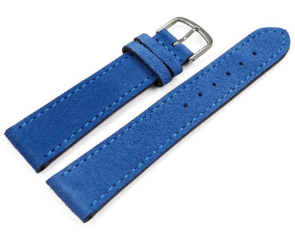 Uhrenarmband Königsblau raues Velourleder 18mm 20mm