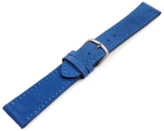 Uhrenarmband Königsblau raues Velourleder 18mm 20mm