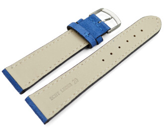 Uhrenarmband Königsblau raues Velourleder 18mm 20mm