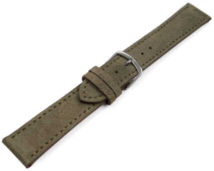 XL Uhrenarmband Taupe raues Velourleder 18mm 20mm