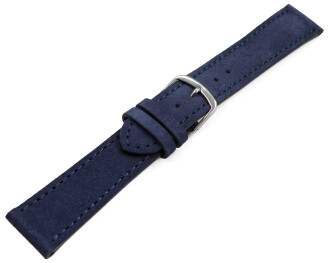 XL Uhrenarmband Navy blau raues Velourleder 18mm 20mm