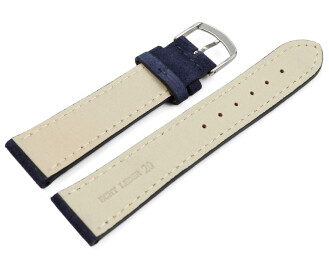 XL Uhrenarmband Navy blau raues Velourleder 18mm 20mm