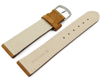 XL Uhrenarmband hellbraun raues Velourleder 18mm 20mm