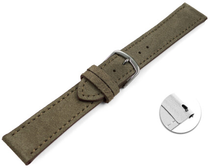 XS Schnellwechsel Uhrenarmband Taupe raues Velourleder 18mm 20mm