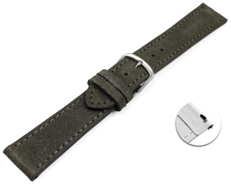 XS Schnellwechsel Uhrenarmband dunkelgrau raues Velourleder 18mm 20mm