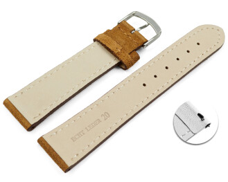 XS Schnellwechsel Uhrenarmband hellbraun raues Velourleder 18mm 20mm
