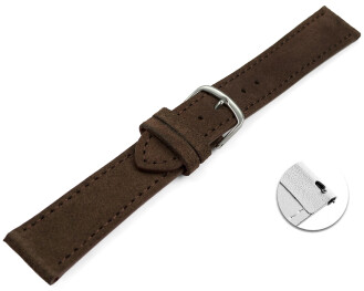 XS Schnellwechsel Uhrenarmband dunkelbraun raues Velourleder 18mm 20mm
