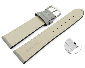 Schnellwechsel Uhrenarmband hellgrau raues Velourleder 18mm Schwarz