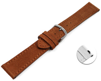 Schnellwechsel Uhrenarmband Brandy raues Velourleder 18mm Schwarz