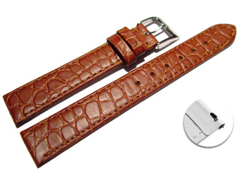 Schnellwechsel Uhrenarmband Leder braun Safari 12mm 14mm...