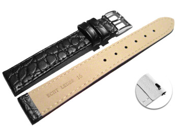 Schnellwechsel Uhrenarmband Leder schwarz Safari 12mm...