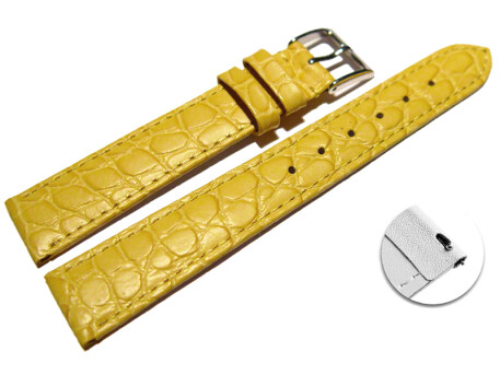Schnellwechsel Uhrenarmband Leder gelb Safari 12mm 14mm...