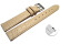 Schnellwechsel Uhrenarmband Leder sand Safari 14mm-Gold