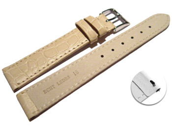 Schnellwechsel Uhrenarmband Leder sand Safari 18mm-Schwarz