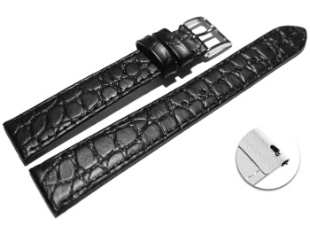 Schnellwechsel Uhrenarmband Leder schwarz Safari 22mm-Gold