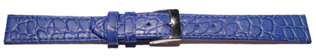 Schnellwechsel Uhrenarmband Leder blau Safari 14mm-Stahl