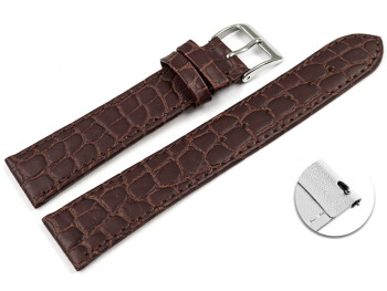 Schnellwechsel Uhrenarmband Leder dunkelbraun Safari 12mm-Stahl
