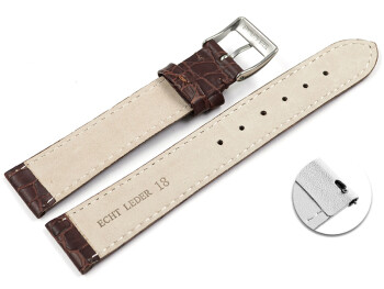 Schnellwechsel Uhrenarmband Leder dunkelbraun Safari 16mm-Gold