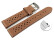 Schnellwechsel Uhrenarmband atmungsaktiv gelocht hellbraun aus Leder 18mm-Schwarz