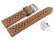 Schnellwechsel Uhrenarmband atmungsaktiv gelocht hellbraun aus Leder 22mm-Stahl