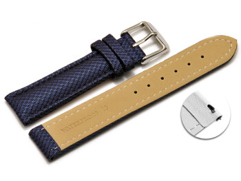 Schnellwechsel Uhrenarmband gepolstert HighTech Material Textiloptik blau 18mm-Gold