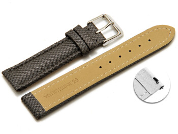 Schnellwechsel Uhrenarmband gepolstert HighTech Material Textiloptik hellgrau 18mm-Gold