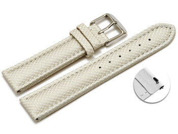 Schnellwechsel Uhrenarmband gepolstert HighTech Material Textiloptik weiß 24mm-Gold