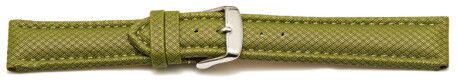 Schnellwechsel Uhrenarmband gepolstert HighTech Material Textiloptik grün 20mm-Gold