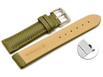 Schnellwechsel Uhrenarmband gepolstert HighTech Material Textiloptik grün 20mm-Gold