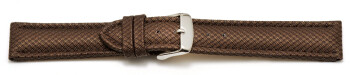 Schnellwechsel Uhrenarmband gepolstert HighTech Material Textiloptik braun 22mm-Stahl
