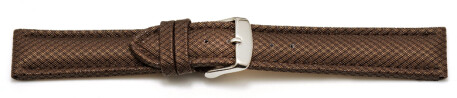 Schnellwechsel Uhrenarmband gepolstert HighTech Material Textiloptik braun 22mm-Gold