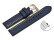 Schnellwechsel Uhrenarmband HighTech Textiloptik blau -  gelbe u. weiße Naht 26mm-Stahl