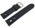 Uhrenarmband schwarz echt Leder Race blaue Naht 24mm-Schwarz