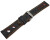 Uhrenarmband schwarz echt Leder Race orange Naht 24mm-Schwarz