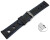 Schnellwechsel Uhrenarmband schwarz echt Leder Race blaue Naht 24mm-Gold