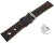 Schnellwechsel Uhrenarmband schwarz echt Leder Race orange Naht 22mm-Schwarz