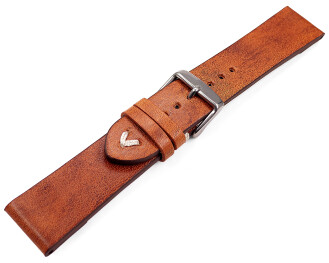 Uhrenarmband für Uhren mit festen Stegen am Gehäuse Clip Vintage hellbraun 18mm 20mm 22mm 24mm