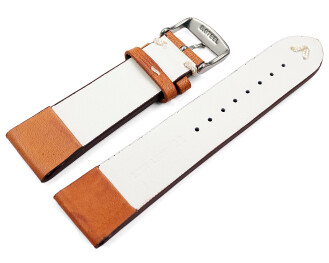 Uhrenarmband für Uhren mit festen Stegen am Gehäuse Clip Vintage hellbraun 20mm-Schwarz